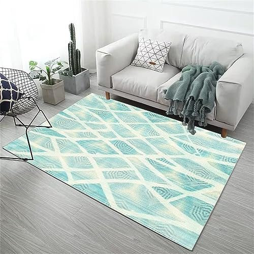 RUGMRZ Fleckerlteppich Geometrische Kreativität jugendzimmer deko grün tepiche für küche kinderteppich Junge fleckerlteppich waschbare teppich50x80CM
