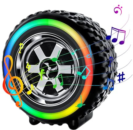 Fovolat Altavoces Inalámbricos Blueto-oth | Altavoz Blueto-oth LED En Forma De Rueda De Coche con Batería De 1200 MAh | Potente Sonido Eléctrico Estéreo E Iluminación Dinámica Audio