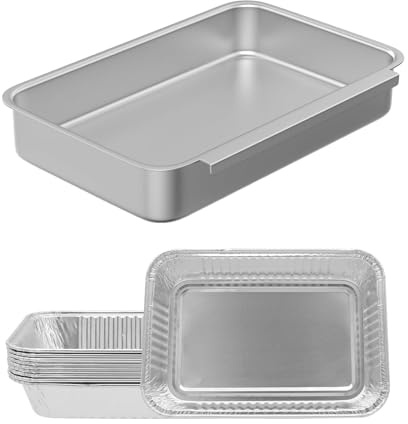 83156 93305 - Bandeja de grasa para Weber Spirit 200/300 Genesis y Genesis II 200/300 Series con 10 forros de aluminio para bandeja de goteo, pieza de repuesto para la mayoría de parrillas de gas