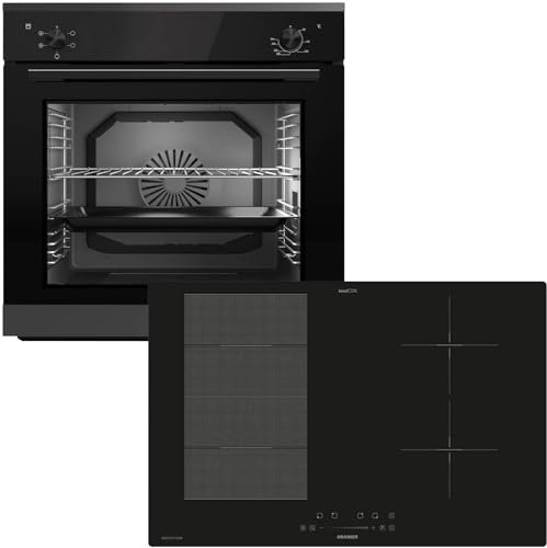Oranier Einbau-Backofen Set EBS220 autark - 5 Funktionen - breites 80 cm Flexx-Induktion KXI480 - Kochfeld mit Slider-Steuerung & Brückenfunktion