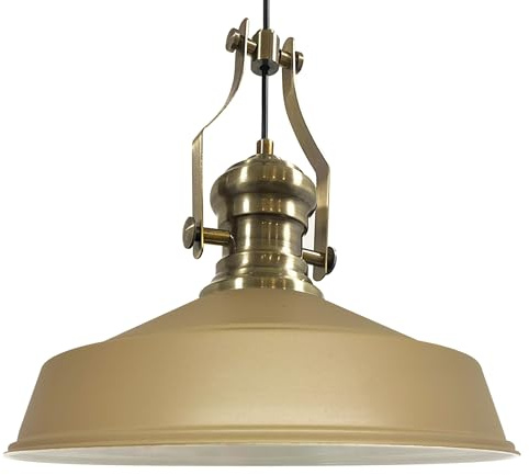 bamyum Neo-Asletl Hängelampe Industrial aus Metall Ø41 cm, Küchenlampe Vintage, Hängelampe Esstisch E27, Pendelleuchte Beige, Wohnzimmerlampe Hängend Vintage, Pendelleuchte Esstisch und Wohnzimmer