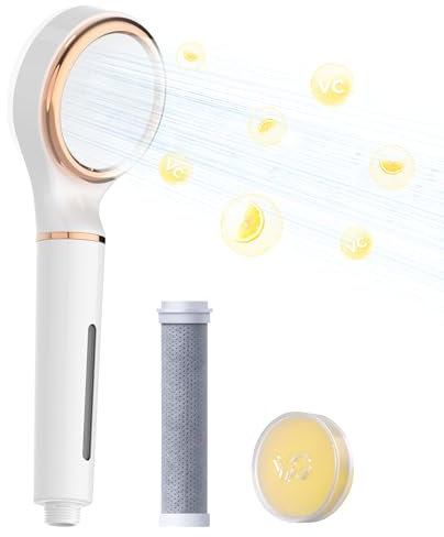 Waterdrop SF02-SL Filtered Shower Head with Handheld, Vitamin C Shower Filter, Hair & Skin Care, Softener Water for Reducing Hair Shedding, Reduce Chlorine, Lemon