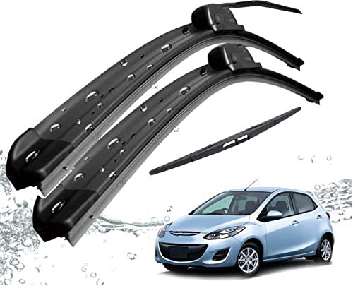 WEHOMY Scheibenwischer Vorne Und Hinten Wischerblätter Set Kit Für Mazda 2 Für Demio DE 2007–2014 Windschutzscheibe Windschutzscheibe Fenster 24 + 14 + 14 