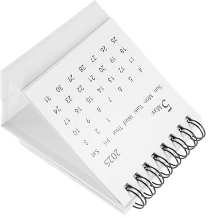 CAXUSD Sleek Tischkalender 2024–2025 Kleiner Kalender Notizblock Für Büro Zuhause Studenten Lehrer Weiß