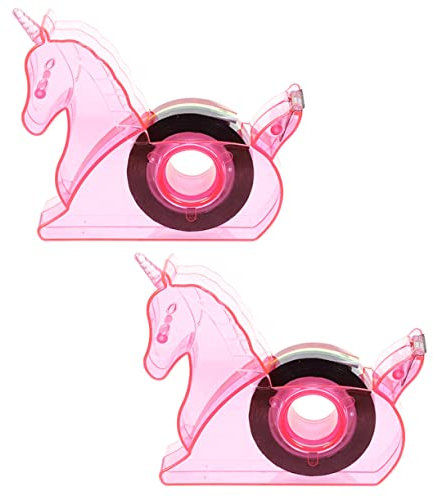 VILLFUL 2stücke Klebebandspender Tragbar Mit Klebeband Kleiner Für Schreibtisch Bandschneider Packbandspender Kawaii-halter Tischplatte Werkzeuge