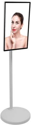 Asixxsix 24 Inch Portable Touch Screen TV, Wireless 8G 128G, Standing Mobile Smart TV with Wheels, for Wireless Projection Live Broadcasting (UK Plug 100 to 240V)