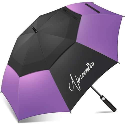 NINEMAX Golf Regenschirm Groß Sturmfest XL/XXL,Großer Regenschirm Sturmfest | Stabil Golfschirm Gross für Damen Herren 2 Personen