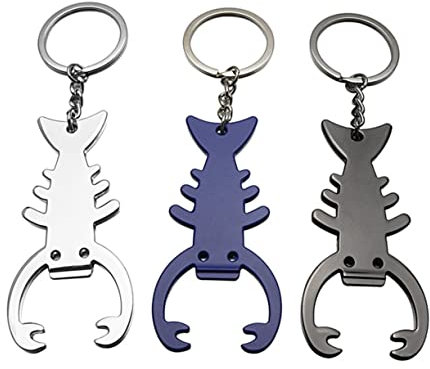 Amosfun Keyring Bottle Opener Keychain Metal Lobster Pendant Keychain Charm for Beer Enthusiasts Random Color