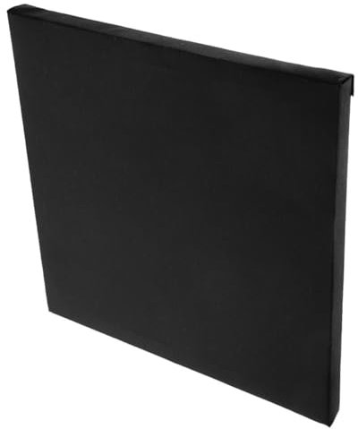 Tofficu Quadrate Schwarze Zeichenbrett Mit Holzrahmen Leere Baumwoll- Zum Malen Kompatibel Für Öl Und Aquarellfarben Stabiler Rahmen Hervorragende Maloberfläche