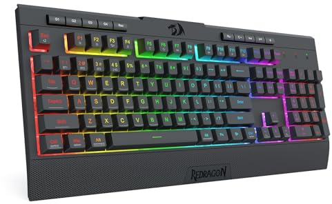 Redragon K525 Pro RGB Teclado Membrana Gaming 3 Modos Inalámbrico US Layout | Teclas Multimedia Interruptor Lineal Sensación Mecánica 4 Teclas Macro Control Multimedia