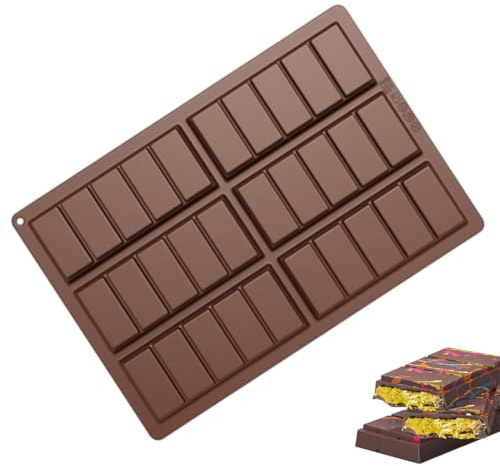WUSJCOF 1 x Silicone Chocolate Mould, Suitable for Chocolate, Sweets, Jelly, Ice Cubes, Deep and Chocolate Bar