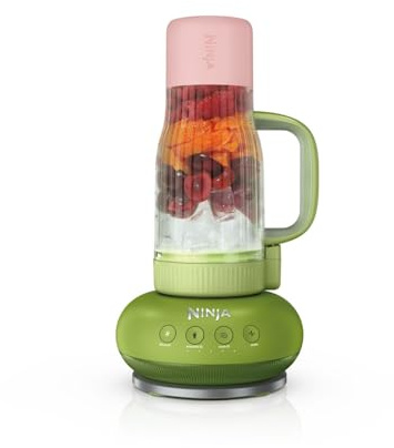 Ninja BlendBoss DB351UKGN - Licuadora personal con vaso de viaje extraíble, 3 modos preestablecidos automáticamente, chicle de sandía