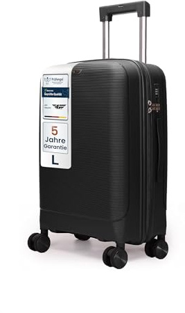4FLY Valise De Voyage Rigide Légère L – Grande 65 cm (60L), Valise Trolley avec Serrure TSA, 4 Roues Doubles Spinner Et Poignée Télescopique Aluminium, Bagage en Soute, Bagage De Voyage