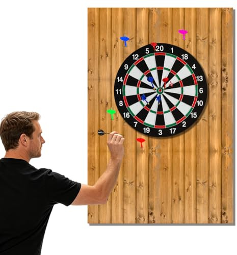 Piashow Dart Wandschutz, Holz Wandschutz Dartscheibe, Selbstklebend Gespleißt Filz Dartscheibe Wandschutz Surround Board