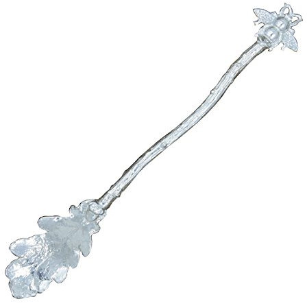 Cuillère à Confiture Chêne avec Abeille, Fait Main en Etain Fin - Fabrication Française