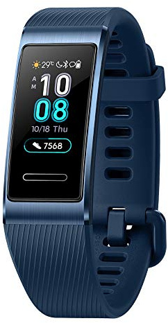 HUAWEI Band 3 Pro All-in-One Fitness Activity Tracker, 5ATM Water Resistance for Swim, 24/7 Heart Rate Monitor, Built-in GPS, Multi-Sports Mode, Sleep Tracking, Blue, One Size