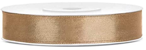 Satinband Gold 12mm x 25 Meter – Schleifenband, Geschenkband & Dekoband für Geschenkverpackung, Weihnachten, Kommunion, Taufe & Dekoration - reißfest