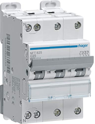 disjoncteur - 3 poles + neutre - 6-10ka - courbe d - 40a - 3m - hager ngt840