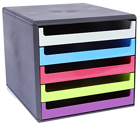 Schubladenbox, Gehäuse Anthrazit, Bunt