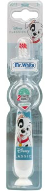 Disney 101 Dalmatiner Kinder-Zahnbürste mit blinkendem 2-Minuten-Timer, weichen Borsten, bequemem Griff und Saugnapf, ideal für Kinder ab 3 Jahren