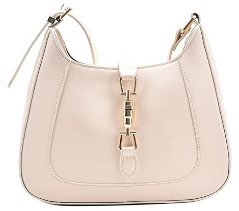 CARZA Schultertasche Geldbörse für Damen, Handtasche Crossbody Tasche Unterarm PU Leder Geldbörse Tote, Weiss/opulenter Garten