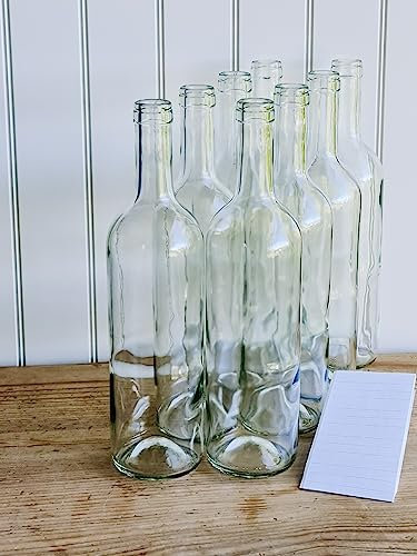 Weinflasche 750 ml mit Etiketten Weiß Glasflasche Leere Flasche Likör ohne/mit Korken Wein (16 Stk. ohne Korken)
