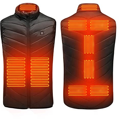 Gilet Riscaldato USB, Giacca Riscaldata Uomo Donna, Gilet Riscaldante Elettrico 3 Temperatura Regolabile, Giacche Riscaldate Lavabile, Giubbotto Trekking Invernale Giubbino per Moto Pesca Lavoro (XXL)
