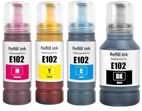 LAIPENG 102 Tinte Kompatibel mit Epson ET-2700 ET-2850 ET-3700 Drucker | 4-Multipack,Kompatibel mit Epson ET-2750 ET-2751 ET-2756 ET-2851 ET-2856 ET-3750 ET-3850 ET-4750 ET-4850 ET-4856 ET-15000