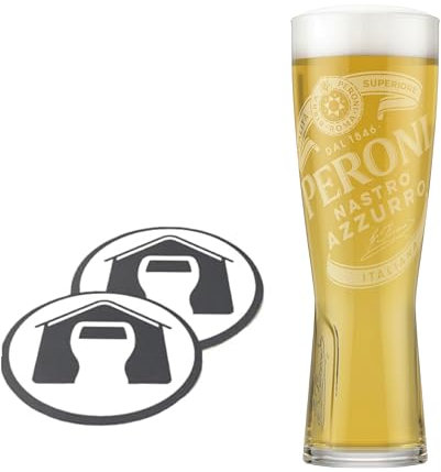 GarageBar Vaso de cerveza nucleada, producto oficial, viene con 2 alfombrillas de goteo de cerveza (1 pinta)