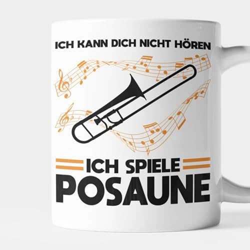 Posaune Tasse Posaunenspieler Geschenk Musikinstrument Posaune spielen Musik - ich kann nicht dich hören ich spiele Posaune Kaffeebecher