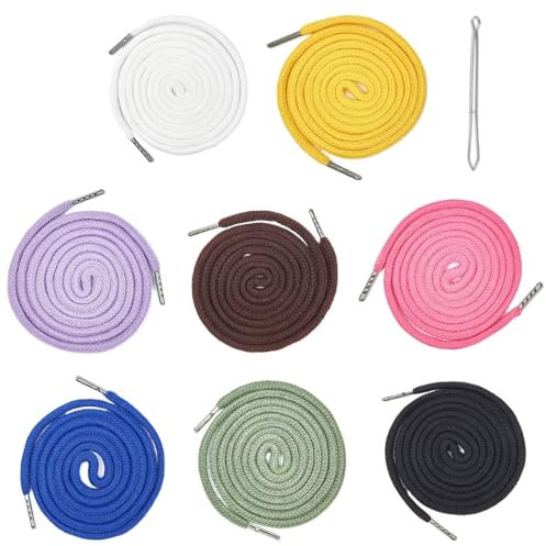 ZKGYUS 8 Pcs Cordón de repuesto con 1 enhebrador para pantalones de chándal, ropa de deporte, pantalones cortos, chaquetas, abrigos, zapatos
