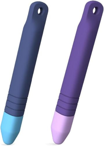 2 Stück Tablet Stift Kinder, Silikon Touchscreen Stift, Handschrift Malstift, Tablet Eingabestift Kids, Stylus Touch Pen, Kompatibel für Alle Tablets Handys und Smartwatch(Blau, Lila)