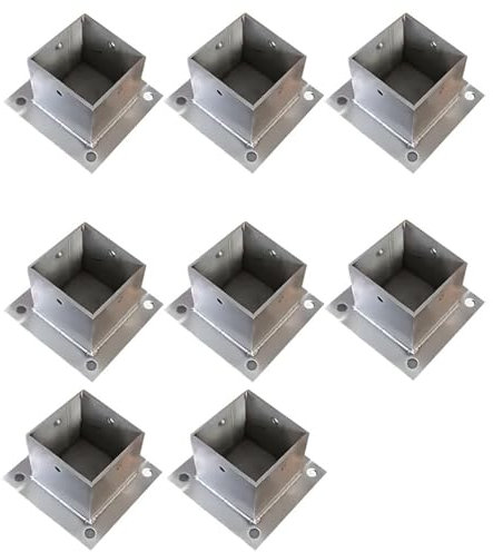 GFLPSQIA Post Base Bracket Square, Heavy Duty Fence Column Support Base Kit for Railing/Pole/Pergola/Deck Posts Bottom Protect, 1 2 3 4 5 6 8 Inch Inside Wide Anchor(8 pcs,5.9x5.9IN/150x150MM)