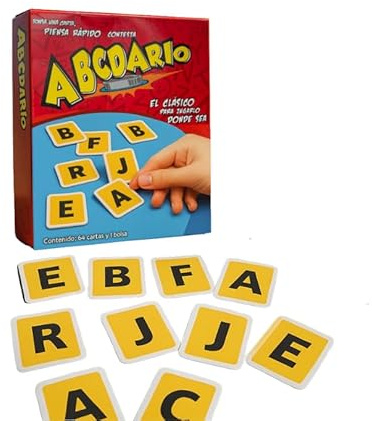 ¡BASTA! ABCDARIO Juego de de Mesa | Juego de Cartas en Español Portatil para Viajes | Quick Stop Juego de Mesa | Juego Educativo y Divertido para Niños y Adultos | 64 Cartas | 2-8 Jugadores