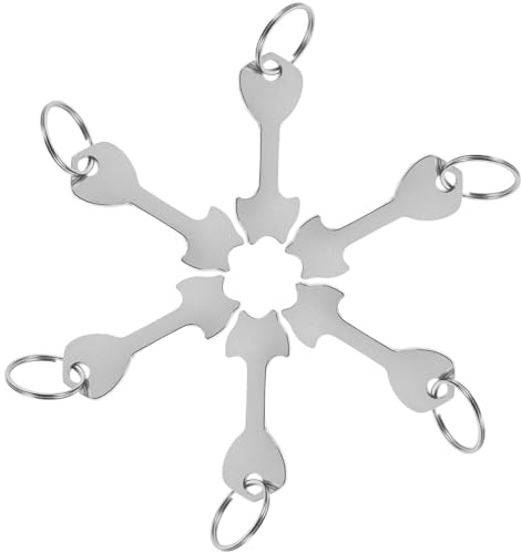 BESPORTBLE 6 Pièces Jetons de Caddie Porte-clés Zinc Accessoires pour Trolley Token Keychain Portable de Déverrouillage Chariot, Amovible pour Serrure Frontale, Métal Universel