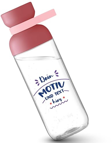 Kinder Trinkflasche Mepal Flasche - Bild - Mit eigenem Bild, Motiv, Foto oder Text bedrucken - Einschulung Geschenk - 500 ml - Rosa
