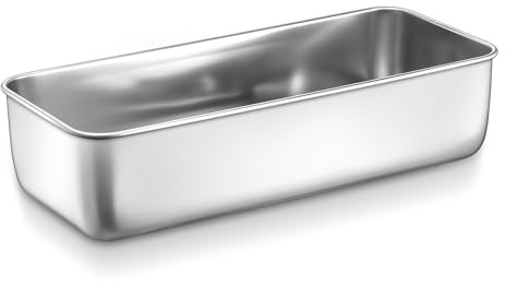Herogo Edelstahl Kastenform Groß für Kuchen - 31,5 x 13,6 x 7.5cm | Brotbackform, Metallbackform für Bananenbrot/Lasagne/Toast/Kuchen, Rechteckig Ungiftig Gesunde Backform, Spülmaschinenfest