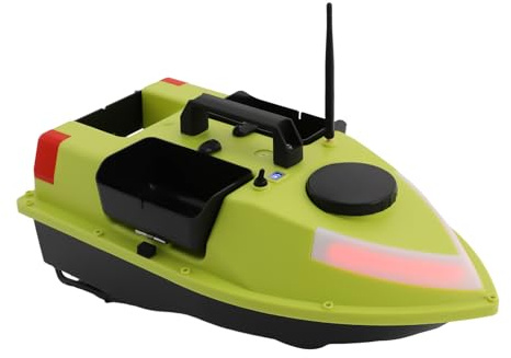 awolsrgiop Angelköder Boot 600m Reichweite, RC Futterboot, GPS Cruise Köder-Boot mit 7-Farben LED & 2 5200mAh, 3 Köderboxen, 99 Positionierungspunkte, Grün
