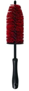 Glismoto Medium Detailing Wheel Brush 33 cm – Flexible Scratch-Free Wheel Cleaning Brush | Super Soft Bristles, Bendable Rod & Ergonomic Handle | Safe on All Wheel Finishes (Small 33cm, Red)