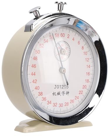 CHICIRIS Chronomètre Mécanique de 60 Secondes, Chronomètre Portatif à Grand Cadran avec Boutons de Démarrage, de Pause et de Réinitialisation, Métal, Plastique, Conception Compacte pour