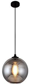 LYMSXAZOU Lampada a Sospensione in Metallo e Ferro, Stile Americano, Nordico, Semplice, in Vetro, E27, Catena Regolabile, Ristorante, Arte, Montaggio a Filo (Stile 1)