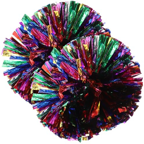DEARMAMY Pompons à Main 2 Pièces pour Cheerleading et Gymnastique, Accessoires Colorés pour Équipes et Événements Sportifs