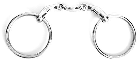 XGOUGUAAU Mordicella in Acciaio Inox a Forma di D, mordicella ad Anello Multiuso con Maglia Curva, mordicella a Bocca Spezzata per l’addestramento e l’Equitazione, Accessorio equestre (l)