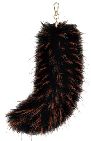 Nyckelring för Furry Tails, Tail Keychain Long - Furry 9 Inch Tail Animal Keyring,Tofs Ring Nyckelring, Mjuk Stuffed Animal Tails Bag, Hand Bag Hook Pendant, Tofs Cosplay Toy, Charm Til