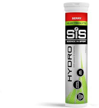 Science in Sport SIS Electrolyte Tablets, Carbonated Electrolyte Drink Tablets, On-The-Go Low Sugar Electrolytes, Hydrating Effervescent Tablets for Running, Cycling, Berry - 20 Tablets - 1 Pack