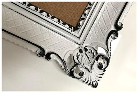 Bilderrahmen Weiß-Schwarz Dualcolor 90x70 cm ohne Glasscheibe Hochzeitsrahmen Selfie Fotorahmen Foto Requisiten Rahmen Antik Barock Rokoko Repro Shabby Chic RENAISSANCE JUGENDSTIL RETRO DESIGN 58R