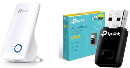TP-Link N300 Tl-WA850RE - Repetidor Extensor de Red WiFi & TL-WN823N Adaptador USB Tarjeta de Red, Inalámbrico 300Mbps, 2.4Ghz, Puerto USB 2.0, WPS