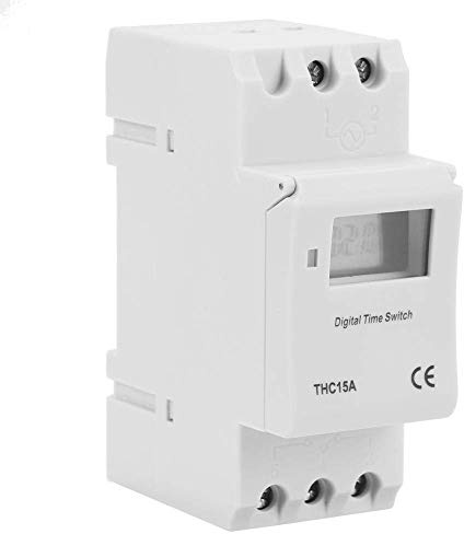 Hilitand Programmerbar Timer Switch THC15A 220-240VAC 16A DIN Rail Digital Väggbrytare