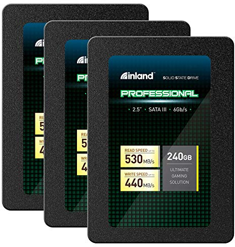 Inland Professional - Confezione da 3 unità SSD 3D NAND SATA III da 240 GB, 6 Gb/s, 2,5, 7 mm, 3 x 240 GB