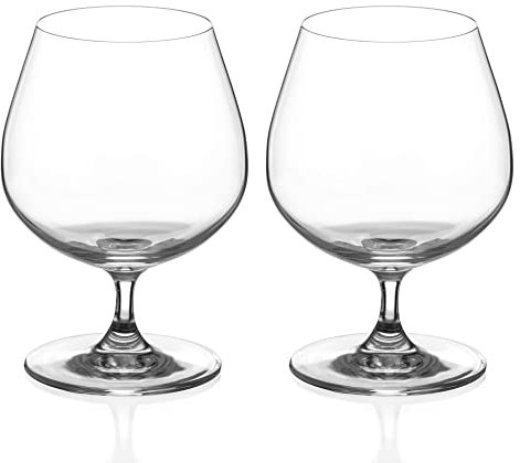 DIAMANTE Coppia di bicchieri da brandy per cognac e liquore, collezione Auris, in cristallo, non decorati, set di 2 (1400.702)
